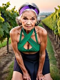 Woman stands in the early morning light outside a vineyard farmhouse